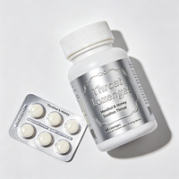 Étiquettes personnalisées OEM Haoxuan pour flacons de pastilles, autocollants imprimés gaufrés à feuille d'argent pour l'emballage de produits de santé