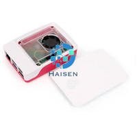 Carcasa Original Raspberry Pi 5ª Generación Pi5 Oficial Roja y Blanca con Ventilador de Velocidad Ajustable para Raspberry Pi5