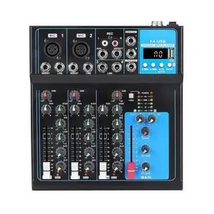 Mini UF4 USB audio interface 4 channel Mini audio Mixer Reverb Effect perfect for For Karaoke PC Recording Microphones