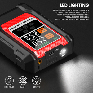 Démarreur portable 150 PSI Booster Pack Start 4000A 24000mAh avec compresseur d'air et batterie externe pour gonflage de pneus - Product Image 3