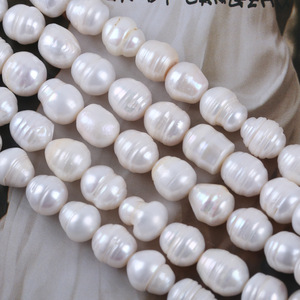 Perlas Naturales de Ojo de Gato Blancas de Agua Dulce de 15-17 mm, Forma Ovalada, Botón, Perlas Semiterminadas con Orificio Recto para Collar DIY - Product Image 3