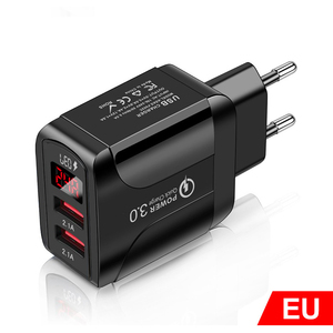 3A USB Charger Quick Charge 3.0 LED Display 2 Port Fast <b>Charging</b> Mobile Phone Charger <b>Adapter</b> for iPhone for Samsung - Product Image 5