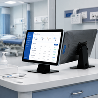 Nuevo PC con Pantalla Táctil Médica de 10.1/13.3 Pulgadas para Montaje en Pared, Windows/Linux, DVI, USB, Serial, Kiosco de Autoservicio, Consulta de Información Hospitalaria