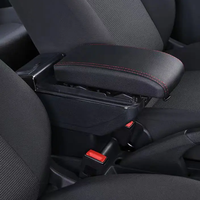 Boîte de Rangement Universelle en Cuir pour Accoudoir de Voiture avec Chargeur USB, Console Centrale