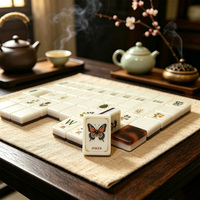 Jeu de Mahjong de Luxe Américain 160 Tuiles Acryliques avec Supports et Dés pour 4 Joueurs – Idéal pour la Famille, les Fêtes, la Maison, le Club et les Voyages