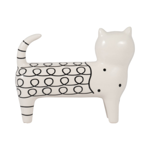 Statuetta di gatto in ceramica con design a spirale per decorazioni domestiche, scultura moderna per bagno, ufficio, soggiorno, mensola - Product Image 4