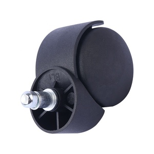 Roulettes pivotantes doubles réglables noires de 55 mm, support en acier avec coupelle de 45 mm en nylon PA, charge de 40 kg pour chaise de bureau et mobilier - Product Image 5