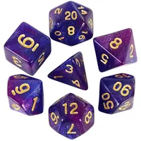 Ensemble de dés Galaxy DND Nebula pour les jeux de rôle Dungeon and Dragons D&D RPG, 7 dés polyédriques