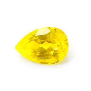 Strong Fluorescent Pear Shaped Yellow Yttrium Aluminum Garnet Loose Stone Water Drop Cut Cultured Synthetic Gemstone - Product Image 3