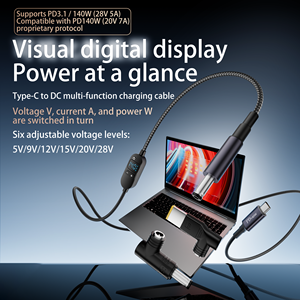 140W <span class=keywords><strong>USB</strong></span> C để DC ADAPTER PD kích hoạt cáp 3.3ft với <span class=keywords><strong>10</strong></span> kết nối lời khuyên <span class=keywords><strong>USB</strong></span> để DC cáp điện <span class=keywords><strong>LED</strong></span> hiển thị điện áp cách nhấn chuyển đổi - Product Image 3