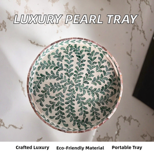 Bandejas Clásicas de Lujo con Incrustaciones de Madreperla, Duraderas |   Mesa Auxiliar Portátil Hecha a Mano, Ecológica y Apta para Lavavajillas - Product Image 2