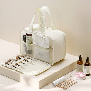 Taslon Large Capacity Cosmetic Bag Wash Bag Simple Style Multifunctional Portable Waterproof Travel Bag <b>Storage</b> Bag - Product Image 6