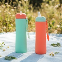 Vente directe d'usine, tasse à café en silicone écologique, bouteille d'eau pliable antidérapante avec couvercle, cadeau pour la rentrée scolaire, randonnée