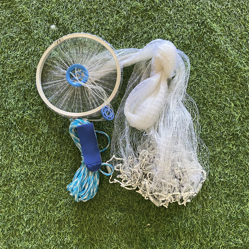 American Aluminum Ring Drawstring Throw Cast Net - Nylon Monofilament