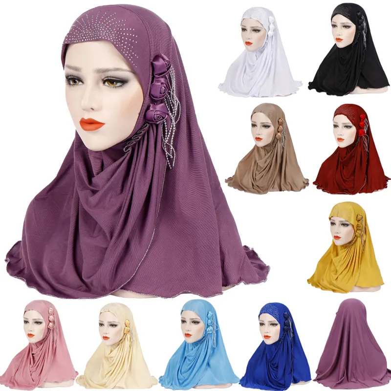 Chapéu grande para mulheres hijabs com franjas, turbante de neve com três lados de seda, chapéu novo para muçulmanos da Malásia, mais vendido