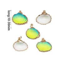 Pendentif Coquillage Naturel Plaqué Or, Coquille d'Abalone, Coquille Saint-Jacques Colorée, pour Bijoux DIY, Bracelet, Carillon Éolien pour Femmes et Hommes