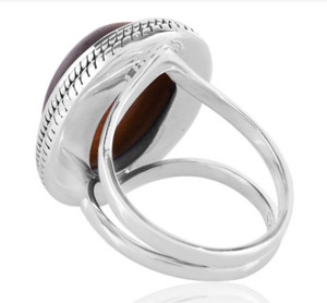 Hermoso anillo de piedras preciosas de ojo de tigre Natural hecho a mano 925 joyería de plata esterlina eternidad anillos Vermeil para regalo - Product Image 3