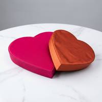 Boîte à bijoux en forme de cœur avec couvercle et base, papier texturé soyeux, boîte cadeau romantique pour la Saint-Valentin, anniversaire, mariage, fête