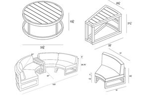 हॉट सेलिंग क्लासिक एल्यूमीनियम मिश्र धातु दौर अवकाश लक्जरी आदमी गोल खंड बाहरी सोफे - Product Image 4