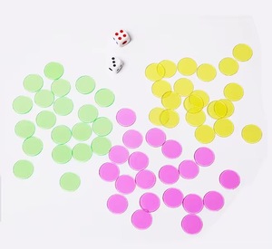 Monete in Plastica Trasparenti Colorate Morbide e Leggere 19mm 25mm per Conteggio Giochi Ausili Didattici per Bambini 4-6 Anni Uso Interno Vendita Calda - Product Image 5