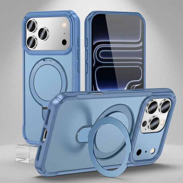 Luxury Metal Bracket Phone Case for iPhone 18 Pro Invisible Magnetic Stand Phone Cover for iphone 17 16 15 14 13 12