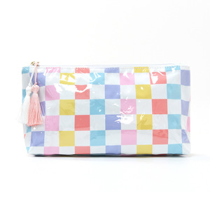 Striped Contrast Color <b>Zipper</b> Large Capacity Lightweight Water Resistant Portable Travel <b>Storage</b> <b>Bag</b> for Cosmetics Toiletries - Product Image 3