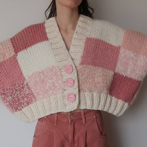 Maglione donna donna donna a maniche lunghe a forma di taglia larga su misura Vintage <span class=keywords><strong>Cardigan</strong></span> oversize lavorato a mano maglione di <span class=keywords><strong>lana</strong></span> lavorato a maglia corta da donna - Product Image 4