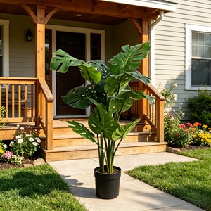 Arbre artificiel Monstera biomimétique à toucher réel, grande plante dos-de-lopinette, faux palmier tropical pour la décoration de mariages, de fêtes et de jardins - Product Image 6