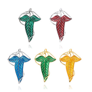 Periferia Loren spilla foglia d'albero spilla elfica principe foglie verdi corpetto donna distintivo alla moda zaino accessori di stoffa - Product Image 6