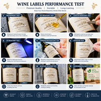 Étiquettes de bouteille de vin personnalisées de luxe, écologiques, résistantes à la chaleur, anti-rayures, dorées, gaufrées, métalliques, imperméables, autocollantes