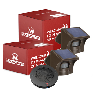 ระบบเตือนภัยไร้สายสำหรับบ้านอัจฉริยะ ใช้พลังงานแสงอาทิตย์ พร้อมเซ็นเซอร์ตรวจจับความเคลื่อนไหว PIR วัสดุ ABS สำหรับภายนอกอาคาร - Product Image 1