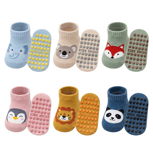 Calzini <span class=keywords><strong>antiscivolo</strong></span> BIlu per neonati, calzini con animali della foresta, calzini morbidi in cotone <span class=keywords><strong>antiscivolo</strong></span> per bambini - Product Image 3