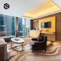 Ensemble de meubles de chambre d'hôtel 5 étoiles haut de gamme en chêne massif moderne, écologique et personnalisable, avec tête de lit et table de chevet pour appartement