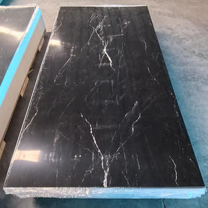 Panneau mural en marbre 1220*2440mm, décoration intérieure, marbrure, feuille de PVC plastique haute brillance, marbre <span class=keywords><strong>ardoise</strong></span> carbone - Product Image 1
