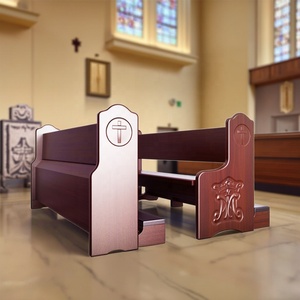Meubles d'église confortables Prie-<span class=keywords><strong>Dieu</strong></span> en bois massif fabriqués à la main coussin doux design artisanal personnalisable pour l'église de l'école à la maison - Product Image 6