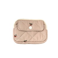 Tas Penyimpanan Kartu Mini Motif Bunga Kartun Lucu, Dompet Wanita Berlapis, Dompet Koin, Tas Tangan, Tas Makeup Lipstik