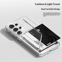 Portefeuille porte-cartes magnétique, pochette transparente en acrylique pour cartes de crédit avec aimants intégrés puissants pour l'arrière du téléphone portable