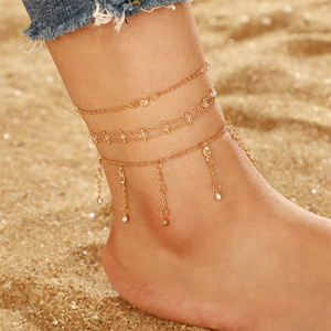 Trendz cheap gold custom ankle bracelet set for woman - Product Image 6