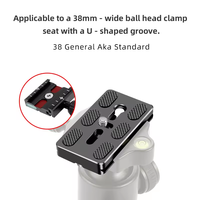 Plaque de fixation rapide universelle en aluminium pour trépied, adaptateur de tête de trépied pour appareil photo reflex numérique, support de caméra gimbal PU50