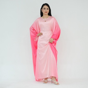 2024 EID nueva mariposa Ombre Abaya mujeres vestido musulmán Dubai mangas de murciélago de talla grande satén Kaftan vestidos de mujer - Product Image 5
