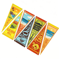 Drapeaux triangulaires en feutre personnalisés avec logo OEM, imprimés par sublimation, logo brodé, bannière en feutre, affichage mural, guirlande triangulaire