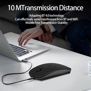 <span class=keywords><strong>Souris</strong></span> silencieuse sans fil BT à double mode ultra-mince de haute qualité <span class=keywords><strong>Souris</strong></span> sans fil de bureau d'apprentissage portable - Product Image 4