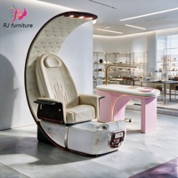 Fauteuil de pédicure intelligent de luxe pour spa et salon, avec massage des pieds, pompe de vidange et lumières colorées