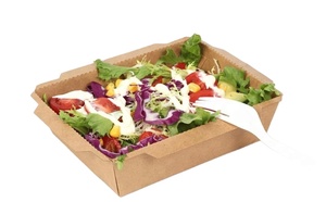 Plateaux à biscuits jetables en papier kraft carré de haute qualité, écologiques, à prix abordable, pour la restauration, lot de 50 paniers de service pour fêtes - Product Image 5