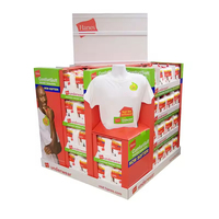 Présentoir de sol en carton personnalisé pour casquettes de baseball, unités de présentation de chapeaux en carton, présentoirs de vêtements et t-shirts en carton
