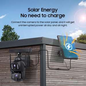 Caméra CCTV Ubox 6MP HD AOV, enregistrement 24/7, double objectif, double vue, boîtier métallique 4G, PTZ, suivi humain, WiFi, caméra solaire - Product Image 6