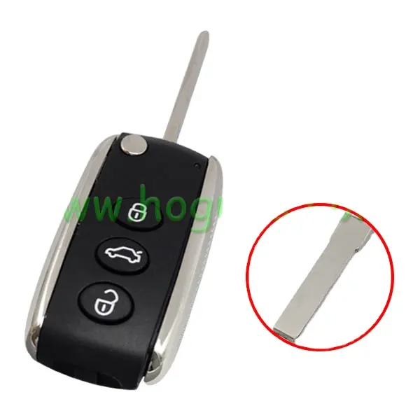 Voor Bentley Hoge Kwaliteit 3 Knop Remote Key Blank Vervanging