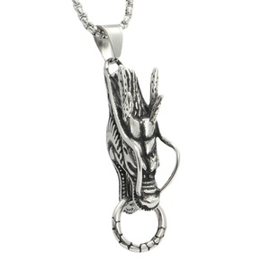 European American Style Titanium Steel Dragon Pendant Men's Retro Punk Stainless Steel Necklace Animal Shape Geometric Design - Product Image 4