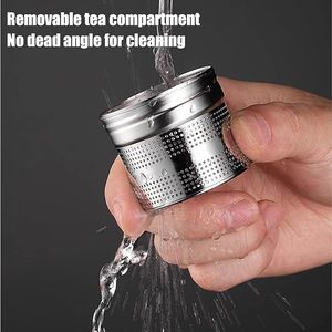 400ML 13OZ doppia parete di vetro tazza da tè sfuso bottiglia di tè isolante infusore tè tazza da viaggio tazza da tè con filtro - Product Image 4