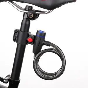 Coiling bicicleta bloqueio 90cm 7mm cabo de aço PVC envolto bloqueio de bicicleta anti-roubo com 2 chaves